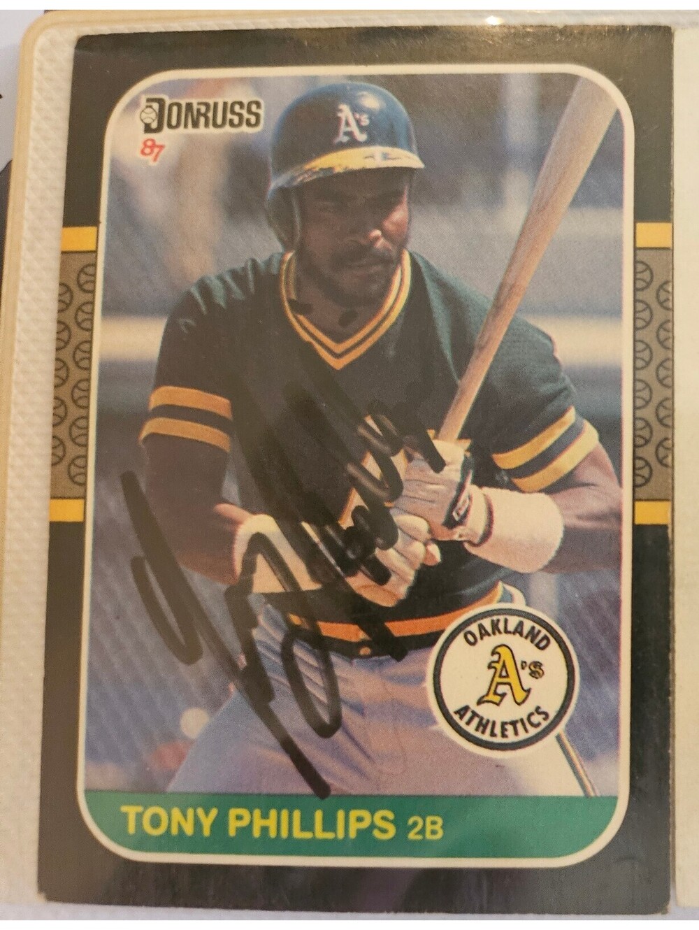 TONY PHILLIPS hand Signed 1987 Donruss Card autograph Oakland A's